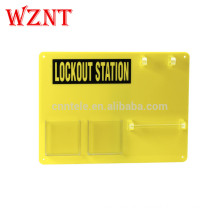 Yellow Durable PVC Lockout Station,5-Lock Board Lockout Station (Board only)